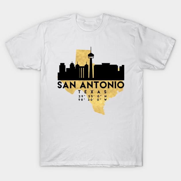 San Antonio Texas Skyline Map Art T-Shirt by deificusArt